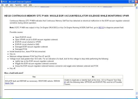 1999 Ford Contour - This document provides troubleshooting steps for a vehicle diagnostic trouble code related to the EGR vacuum regulator solenoid.