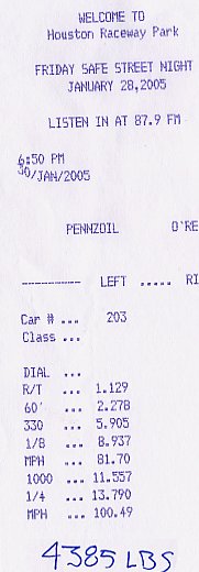 2000 Mercury Marquis - HRP 01-29-05 Street Tires