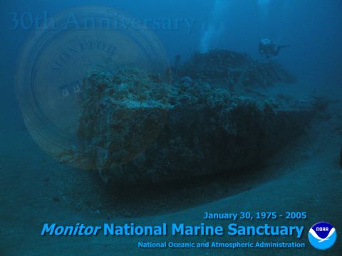 1988 Ford Bronco - Monitor National Marine Sanctuary celebrates its 30th anniversary with an underwater scene and diver.