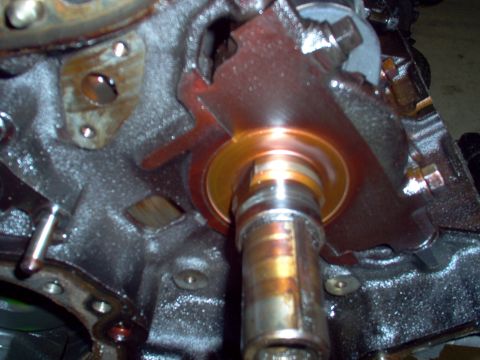 1994 Ford Crown Victoria - For some reason, the front of the oil pump housing had scored the crank between the pump drive flats & the shoulder for the timing gears.