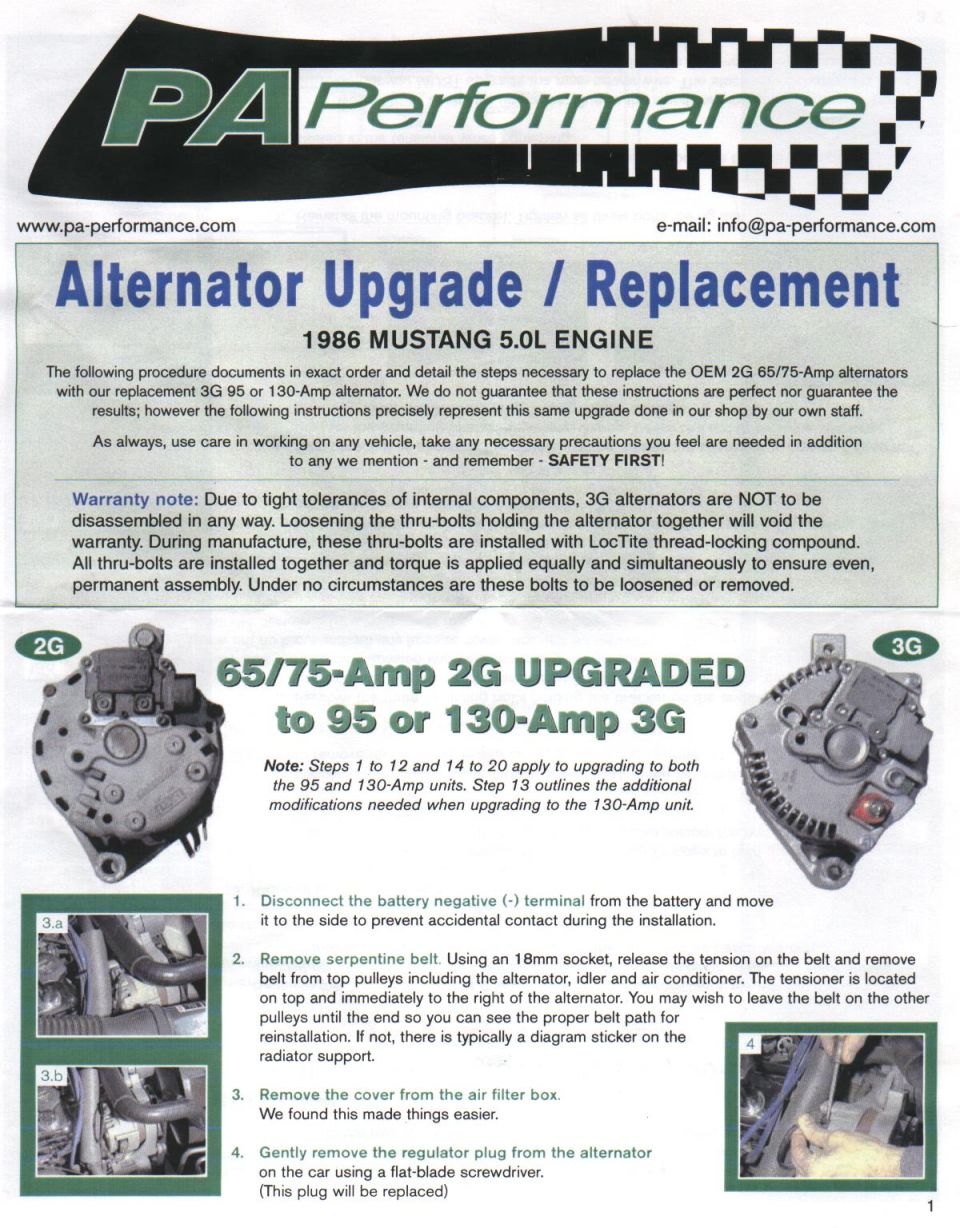 Page 1 PA Performance Install