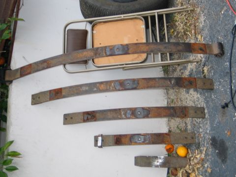 1992 Ford Bronco - disassembled 1/2 leaves. going to remove the overload spring out of the 3/4 springs, and replace it with bottom 3 leaves from 1/2 ton