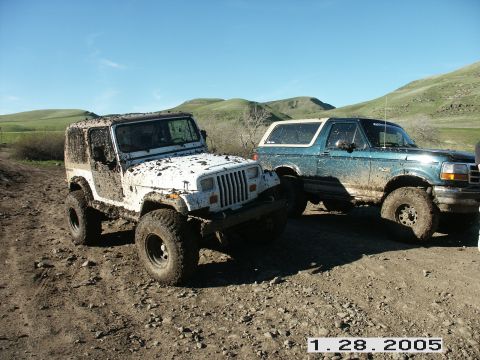 1995 Ford Bronco - My friend's jeep in the front and my Bronco in the back
