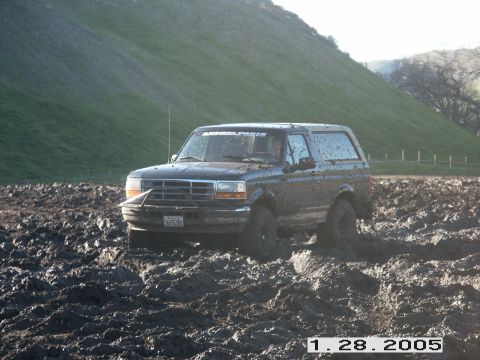 1995 Ford Bronco - In the mud pit.