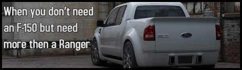 2000 Ford Mustang - This white pickup truck is shown from the rear, with text overlayed on the left side of the image.