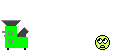 1987 Ford Bronco - A cartoonish green object and a distressed cartoon face are depicted against a black background.