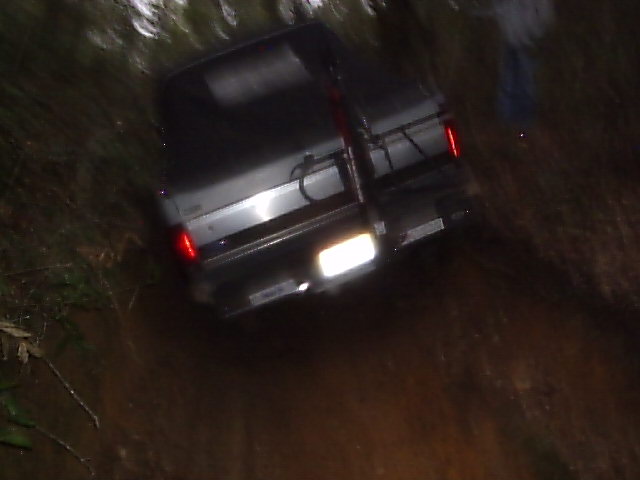 fuzzy shot of a dunnellon ATV trail.  you can't see it, but my arm is resting on the wall to my left.  about 2" between the wall and my flares