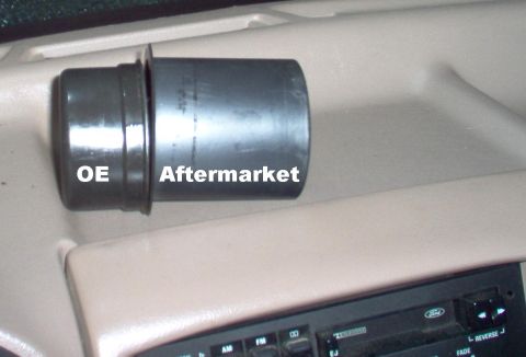 1983 Ford Bronco - The aftermarket cupholders came from a boating supply store. They're deeper, and have a slightly wider lip than the factory parts.