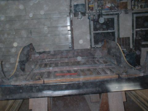 1978 Ford F-250 - Wooden truck bed with metal trim, possibly undergoing restoration or repair.