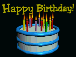 1979 Ford F-150 - A festive birthday cake adorned with numerous lit candles, accompanied by a celebratory message.