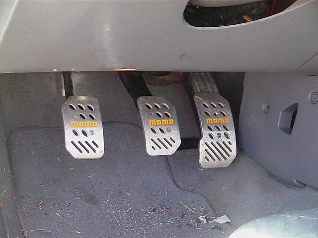 Momo pedal covers in a vehicle interior