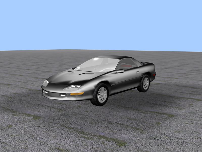 3D model of a silver 1993 Chevrolet Camaro Z28 coupe