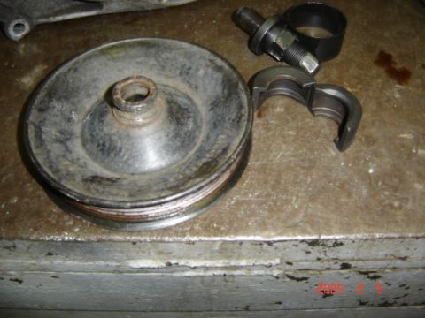 1990 Ford Bronco - Here's the pulley removed with the puller next to it.