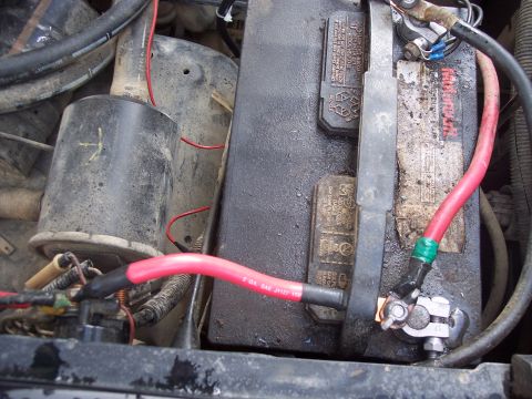 1988 Ford Bronco - From the selenoid to the battery. Winch cables are there as well.