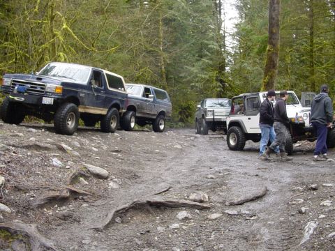 1987 Ford Bronco - from left to right, Mike, myself, Rich, Jeff