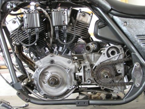 1995 Mercury Grand Marquis - Close-up view of a motorcycle's engine, showing intricate mechanical components and wiring.