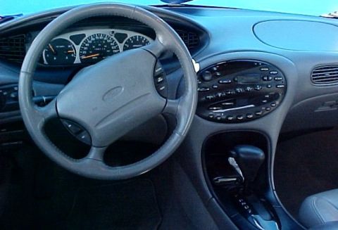 1997 Ford Expedition - Interior shot of a car's dashboard, showing the steering wheel and instrument cluster.