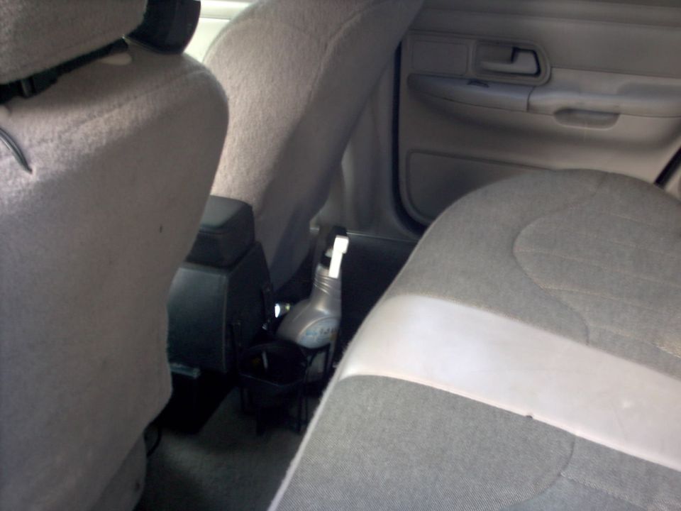Interior view of rear seats and door panel