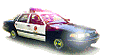 1997 Ford Crown Victoria - Police car, likely a 1997 Ford Crown Victoria, shown from the front quarter angle.