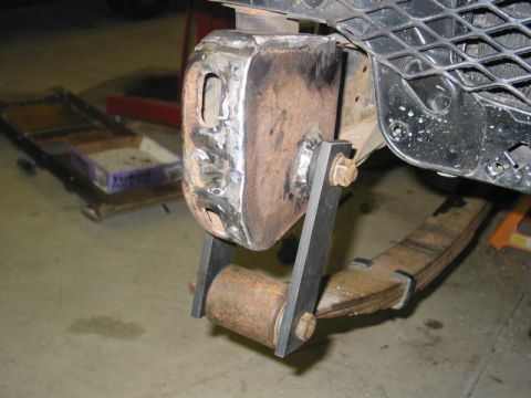 1981 Ford Bronco - Boxed in front frame horn with installed shackle bushing.