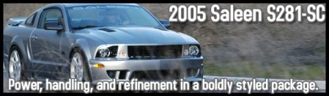 2000 Ford Mustang - This silver Saleen S281-SC features a custom front bumper and grille, with Saleen badging visible.