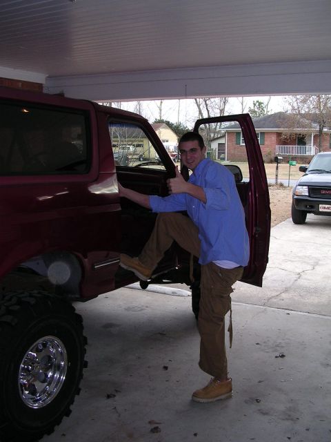 1995 Ford Bronco - My brother, Josh, posing...hes only 6 foot 7