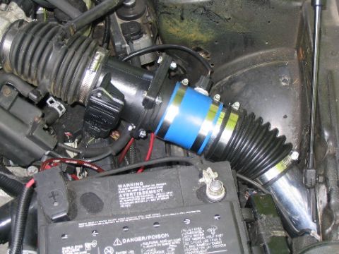 1999 Ford Taurus - Underhood view of the cold air intake i made
