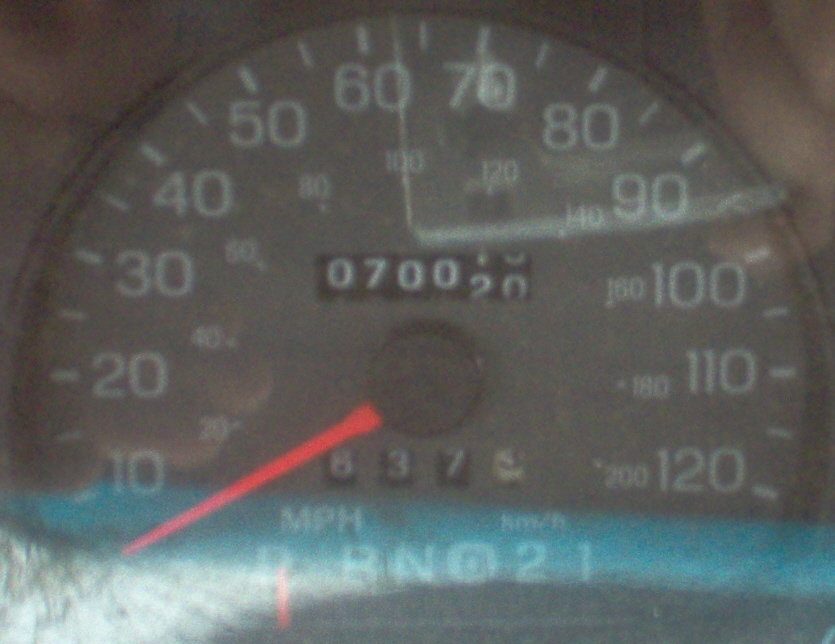 My odo: 187437
Donor's: 070020

UPDATE: 10/7/8
My odo stopped working shortly after the swap and I drove maybe 2 years without it, so I've lost track of how many miles are on the engine/trans now.