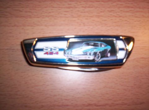 1971 Chevrolet Chevelle - This emblem depicts an SS 454 model, likely a 1970 Chevrolet Chevelle, with a blue and white graphic.