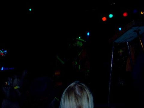 1988 Ford Bronco - A performer plays music on a dimly lit stage, illuminated by colored lights.