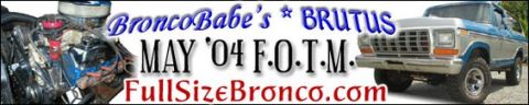 1978 Ford Bronco - 1978 Ford Bronco engine detail and front 3/4 view, part of a registry album.