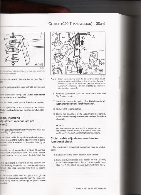 2003 Chevrolet Monte Carlo - This document page illustrates the clutch cable adjustment mechanism and its functional check.