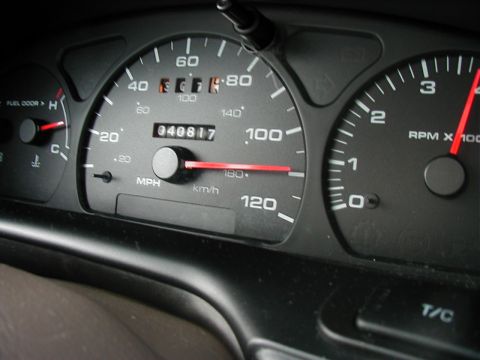 1997 Ford Taurus - The dashboard shows the speedometer, odometer, and tachometer. The odometer reads 40,817 miles.