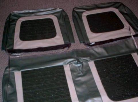 1959 Ford Ranchero - These appear to be seat covers for a vehicle, possibly from the late 1950s or early 1960s, based on their style and color scheme.