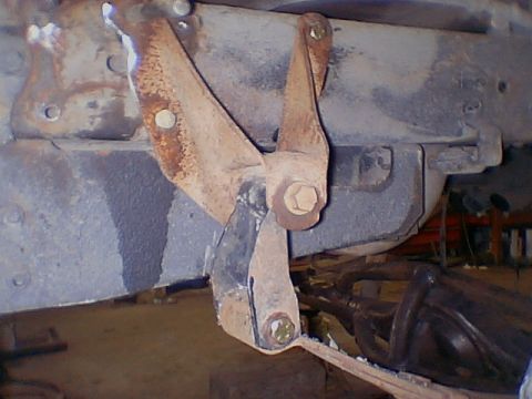 1979 Ford Bronco - installed new frt' spring hanger in place of rear, to give me the shackle flip, 4" of lift