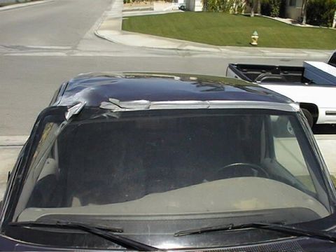 1997 Ford Ranger - Roof damage from t he roll