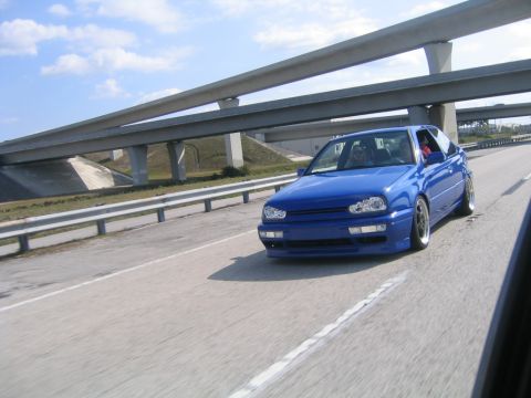 1998 Volkswagen Jetta - Blue Volkswagen Golf Mk3 seen on the highway.