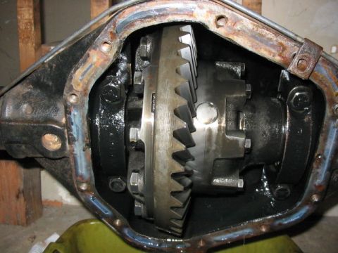 1995 Ford Bronco - Close-up view of the internal components of a vehicle's differential assembly.