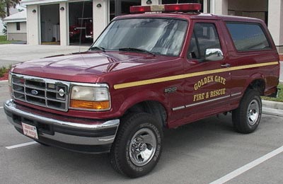 1993 Ford Bronco - This 1993 Ford Bronco is marked for Golden Gate Fire & Rescue.