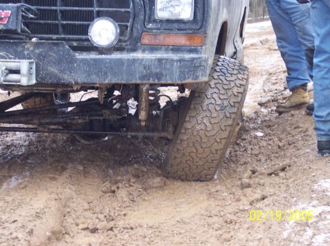 1995 Ford Bronco - This off-road vehicle is stuck in mud, with a date stamp of 02/19/2005 visible on the image.