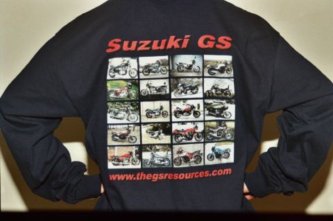 1985 Ford LTD Crown Victoria - This t-shirt displays a grid of various Suzuki GS motorcycle models, along with the website address www.thegsresources.com.
