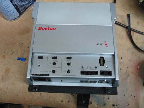 1994 Ford Probe - A Boston GT-90 amplifier is shown, various control knobs and connection ports for audio setup.