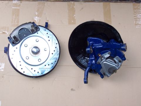 1969 Ford Ranchero - My newly rebuilt and painted front spindles and cross drilled and slotted rotors.