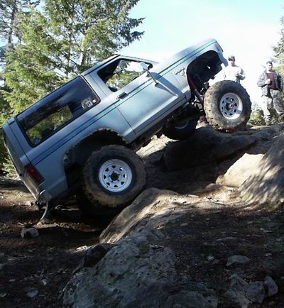 1984 Ford Bronco II - This 1984 Ford Bronco II is navigating a difficult rocky terrain.
