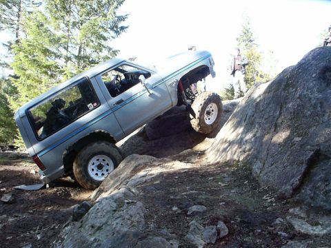 1984 Ford Bronco II - This 1984 Ford Bronco II is navigating a difficult rocky terrain.
