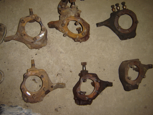 Set of rusty steering knuckles