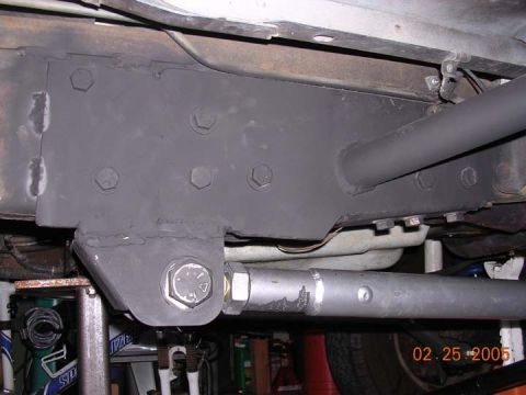 1994 Ford Bronco - Had to but weld a pice of 3/8 to match the other side. When these brackets were fabbed, they were made around the stock E4OD tranny crossme…