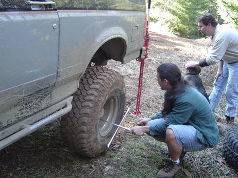 1989 Ford Bronco - I somehow got a hole in a tire, and had to change it