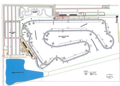 1993 Ford Probe - This diagram shows the layout of a race track, including a kart track and a main paddock area.