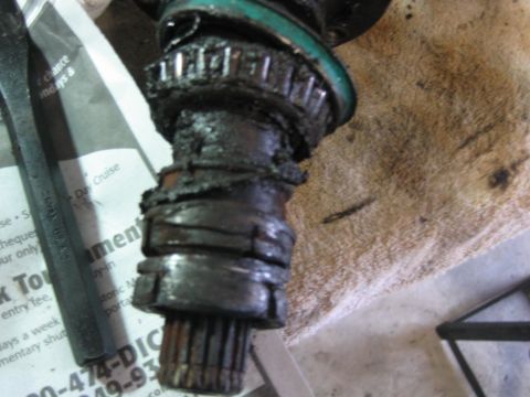 1992 Ford Bronco - This is what happens when your front wheel brearings go. The lock nuts got welded to the spindle. The front wheel almost fell off my rig wh…